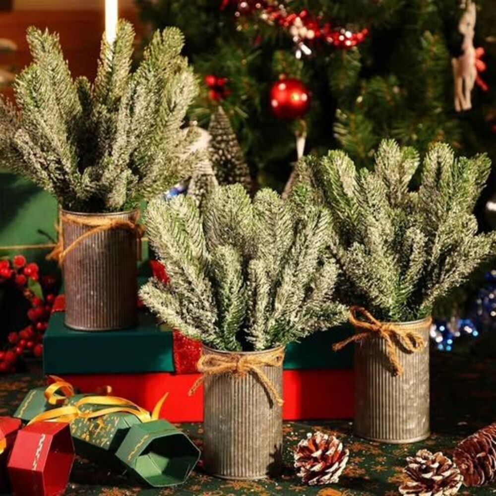 Set of 6 Christmas Pine Table Centerpieces NEW